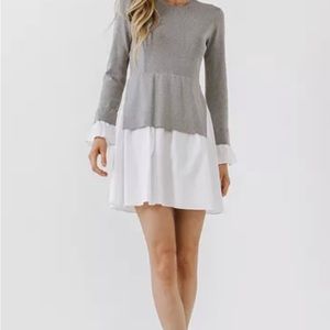 English factory heather gray Poplin knit dress. Size medium new with tags.